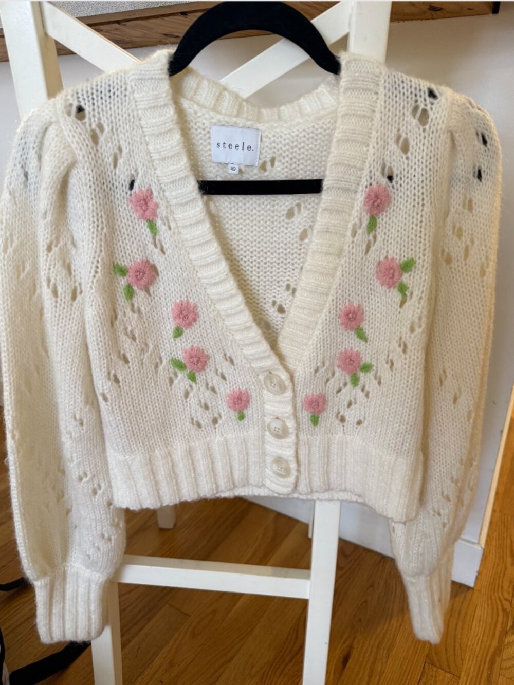Steele Floral Embroidered Cardigan XS